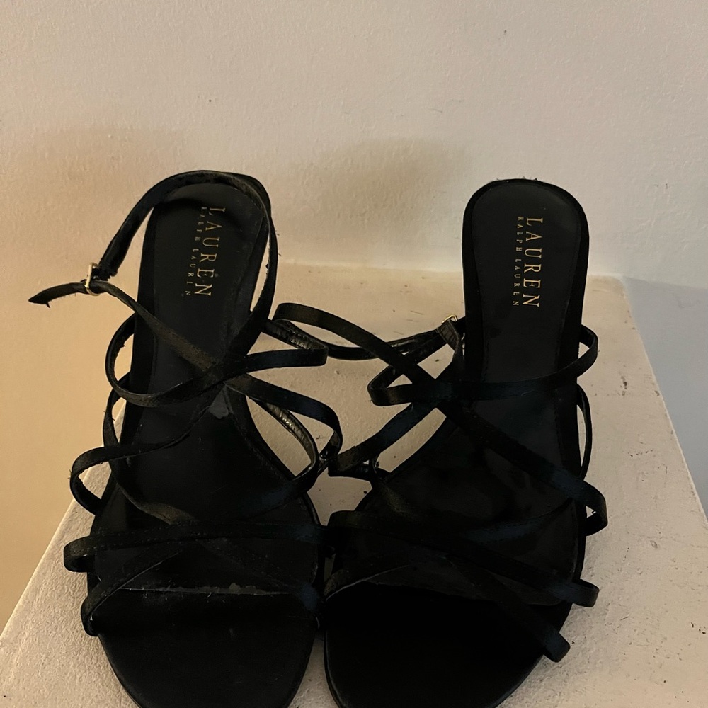 Black Strappy Kitten heels RALPH LAUREN